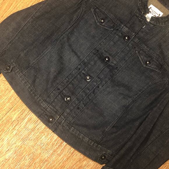 Levi Strauss Signature Dark Wash Embellishment Jean Jacket Size Large - Picture 3 of 11